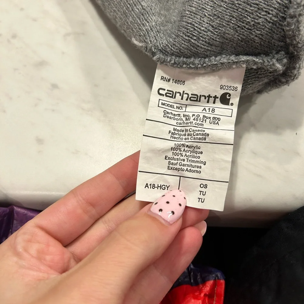 Carhartt A18 Gray Adult Beanie OS - Picture 3 of 4